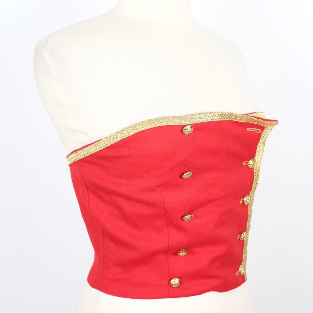 Ralph Lauren Purple Label Collection Small corset bustier top vintage red gold - Picture 6 of 13